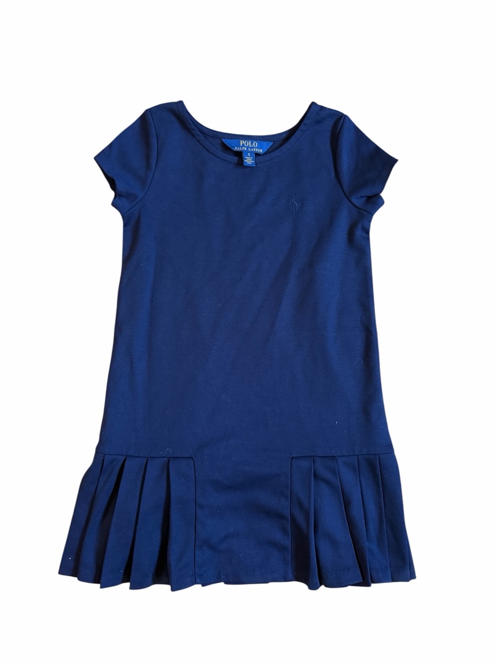 Polo Ralph Lauren Girls Navy Pleated Hem Dress 5T